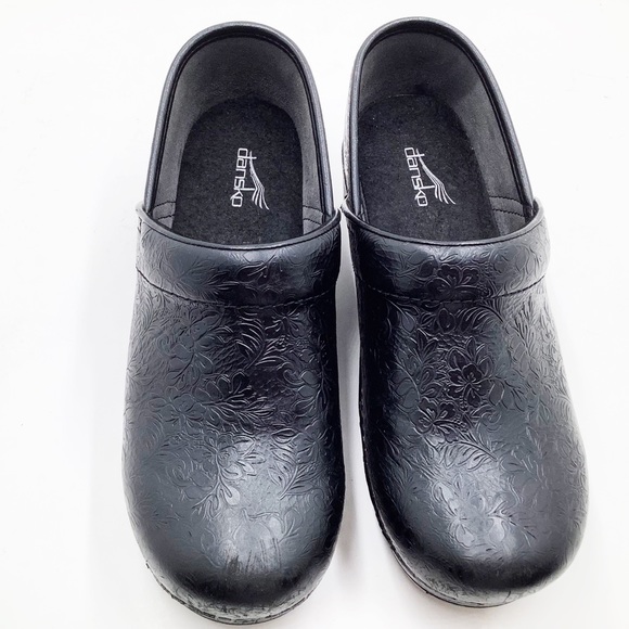 {Dansko} Leather Tooled Pattern Clogs - Picture 7 of 8